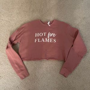 Cropped crew neck sweatshirt